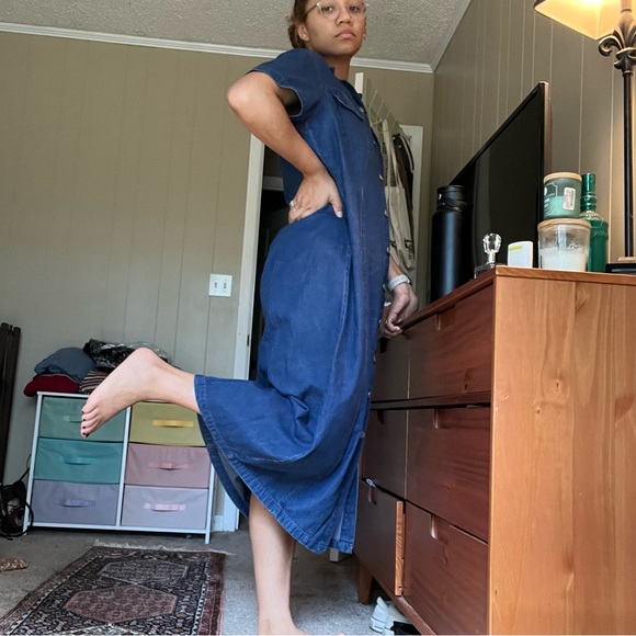Vintage 90s Denim Maxi Dress - Picture 4 of 6